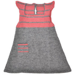 Girl's Striped, Woven Dress - Alpaca Wool
