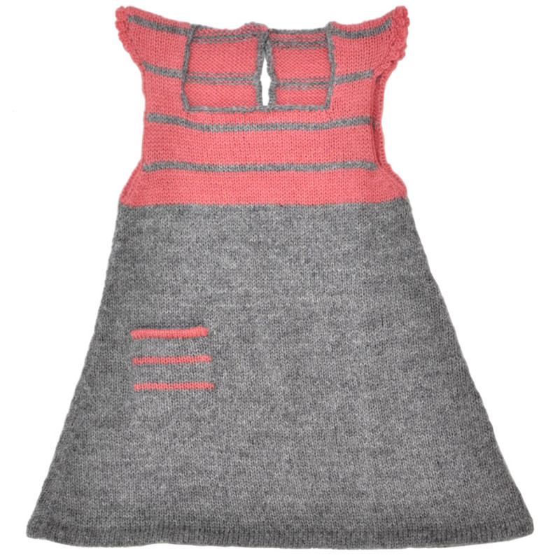 Girl's Striped, Woven Dress - Alpaca Wool